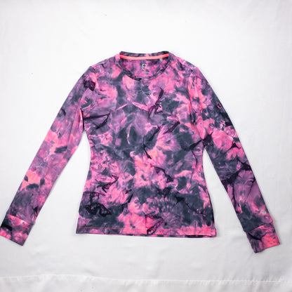 EP Sport Pink Gray Wavy Slim Fit Athletic Shirt Womens Small