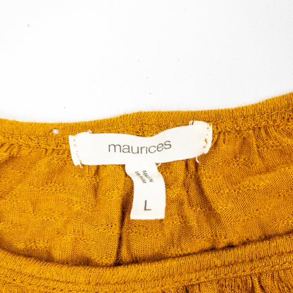 Maurices Brown Open Sleeve Lace Blouse Womens Large