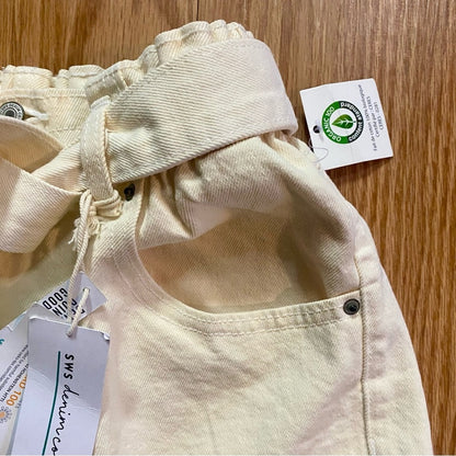 SWS Denim Company Organic Cream White High Rise Denim Shorts Womens Medium