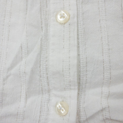 Madewell White Metallic Silver Striped Blouse Womens Small