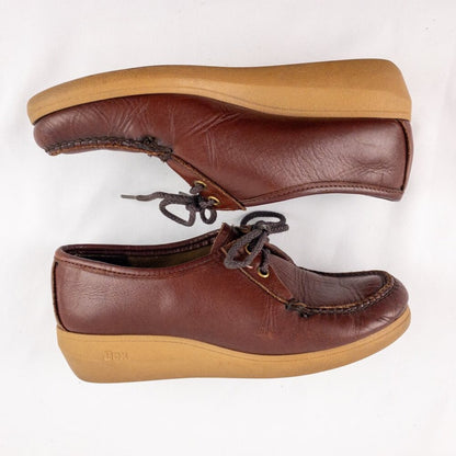 Dexter Vintage Brown Handmade Leather Loafer Shoes Womens 7.5