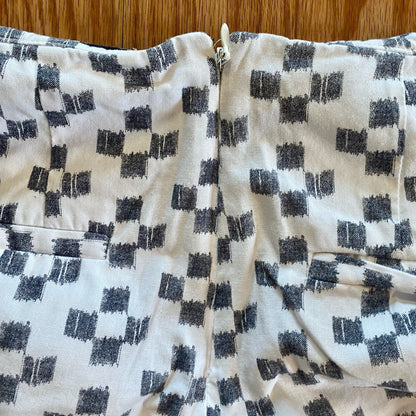 Madewell J Crew Boho White Ikat Check Shorts Womens 6