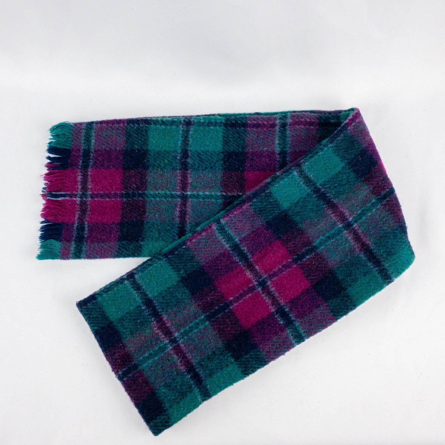 Purple Green Blue Plaid Stripe Scarf Unisex Men Women One Size