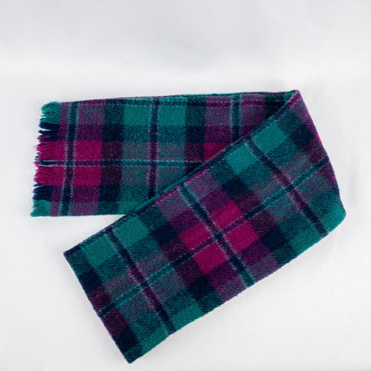 Purple Green Blue Plaid Stripe Scarf Unisex Men Women One Size