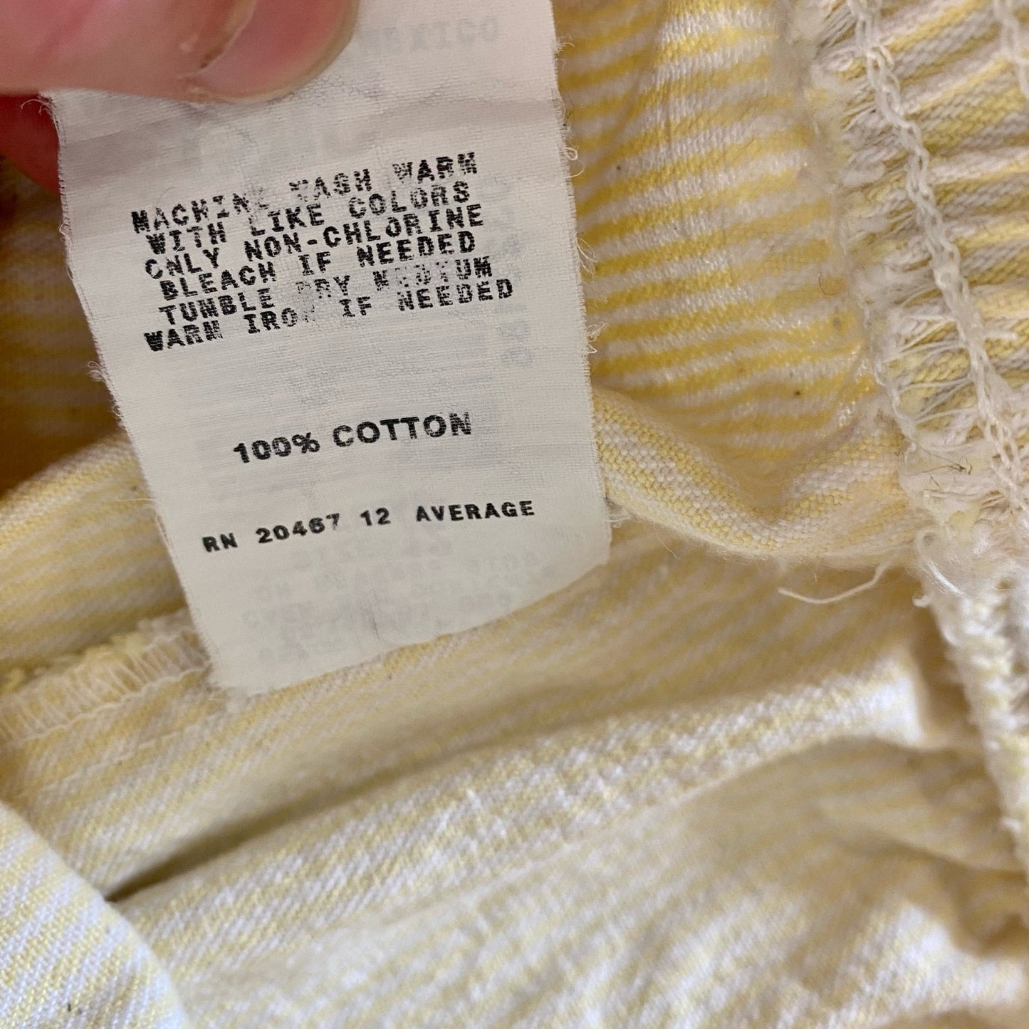Chic Vintage 90s Yellow White Striped Long Baggy Shorts Womens 12