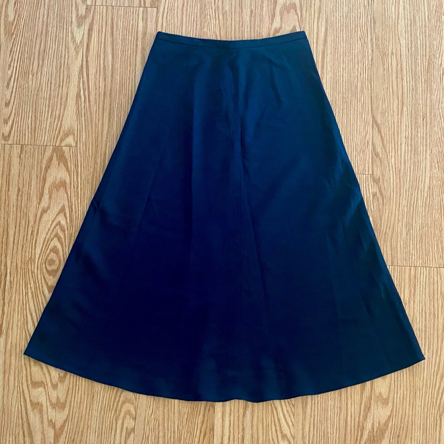 Lauren Ralph Lauren Vintage Navy Blue High Rise Wool Midi Skirt Womens 12 Petite