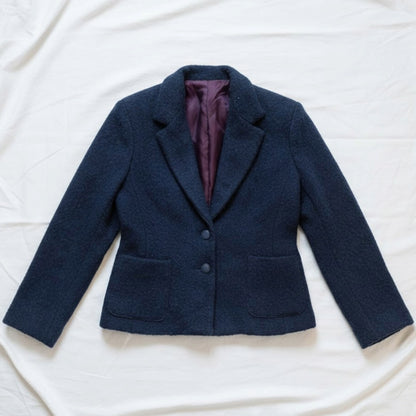 Carole Little Saint-Tropez West Vintage Blue Wool Blazer Womens XSmall