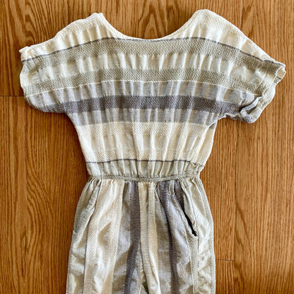 All That Jazz Vintage Reversible Striped Cropped Jumpsuit Womens 0-2