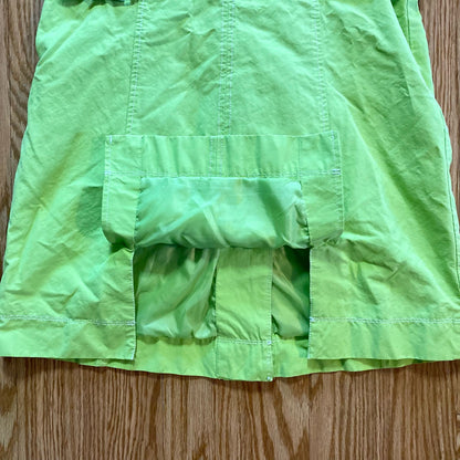 Eddie Bauer Lime Green Y2k Trench Coat Jacket Womens Small