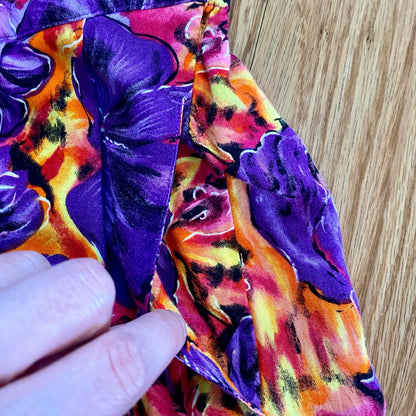 Label Noir Vintage Purple Tropical Hawaiian Baggy Shorts Womens Medium