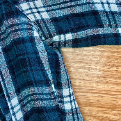 Forever 21 Teal Green Plaid Button-up Shirt Womens Large