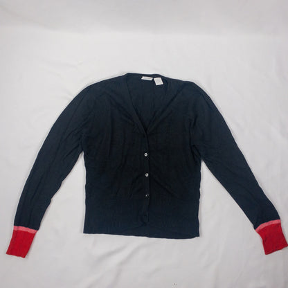 Tail Black Red Colorblock Cardigan Sweater Womens Medium