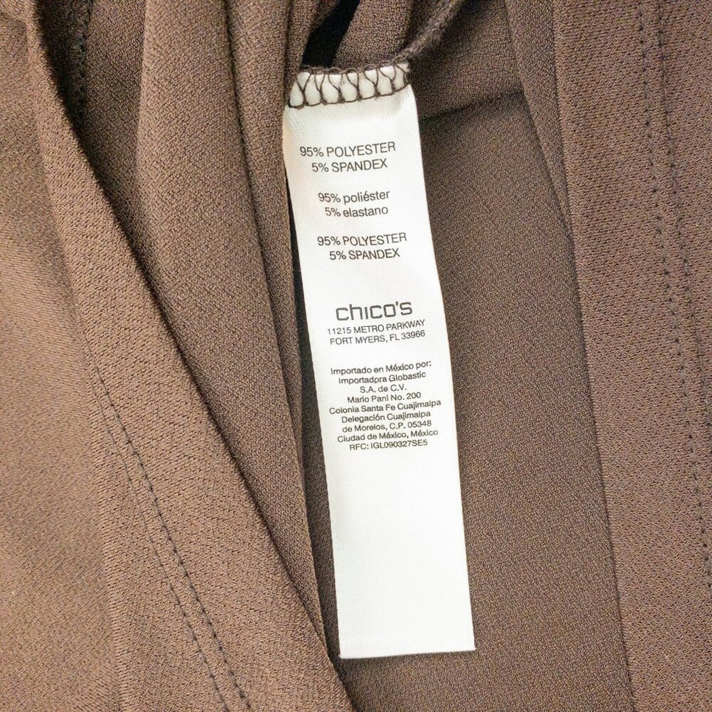Chicos Brown Keyhole Bell Sleeve Blouse Womens 0 Small