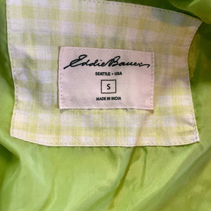 Eddie Bauer Lime Green Y2k Trench Coat Jacket Womens Small