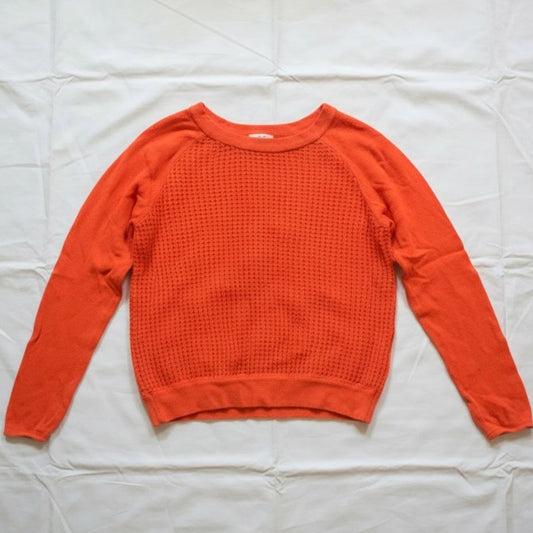 Forever 21 Orange Woven Knit Cotton Sweater Womens Medium