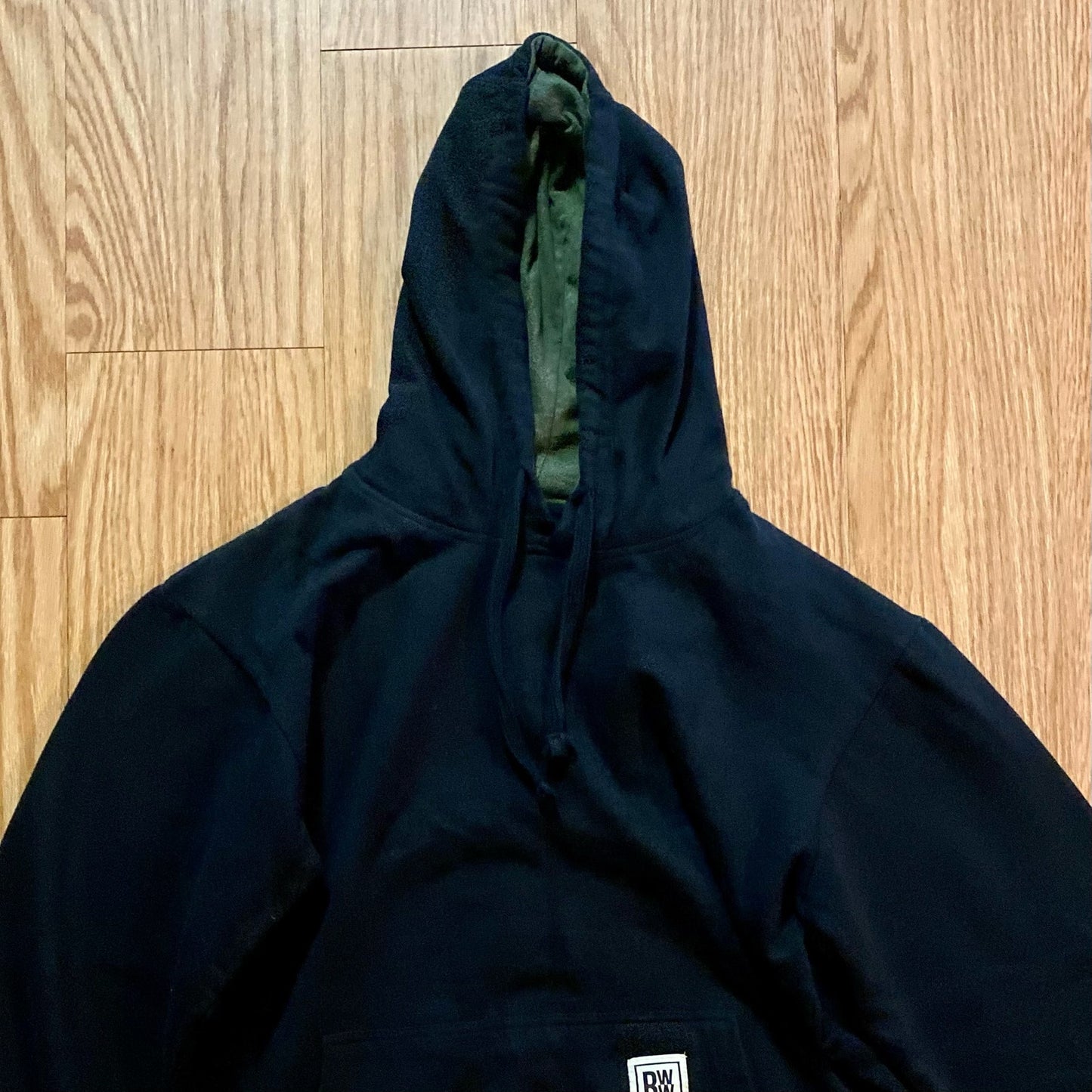 Real Work Wear Relaxed Fit Black Hoodie Sweatshirt Shirt Unisex Mens Small