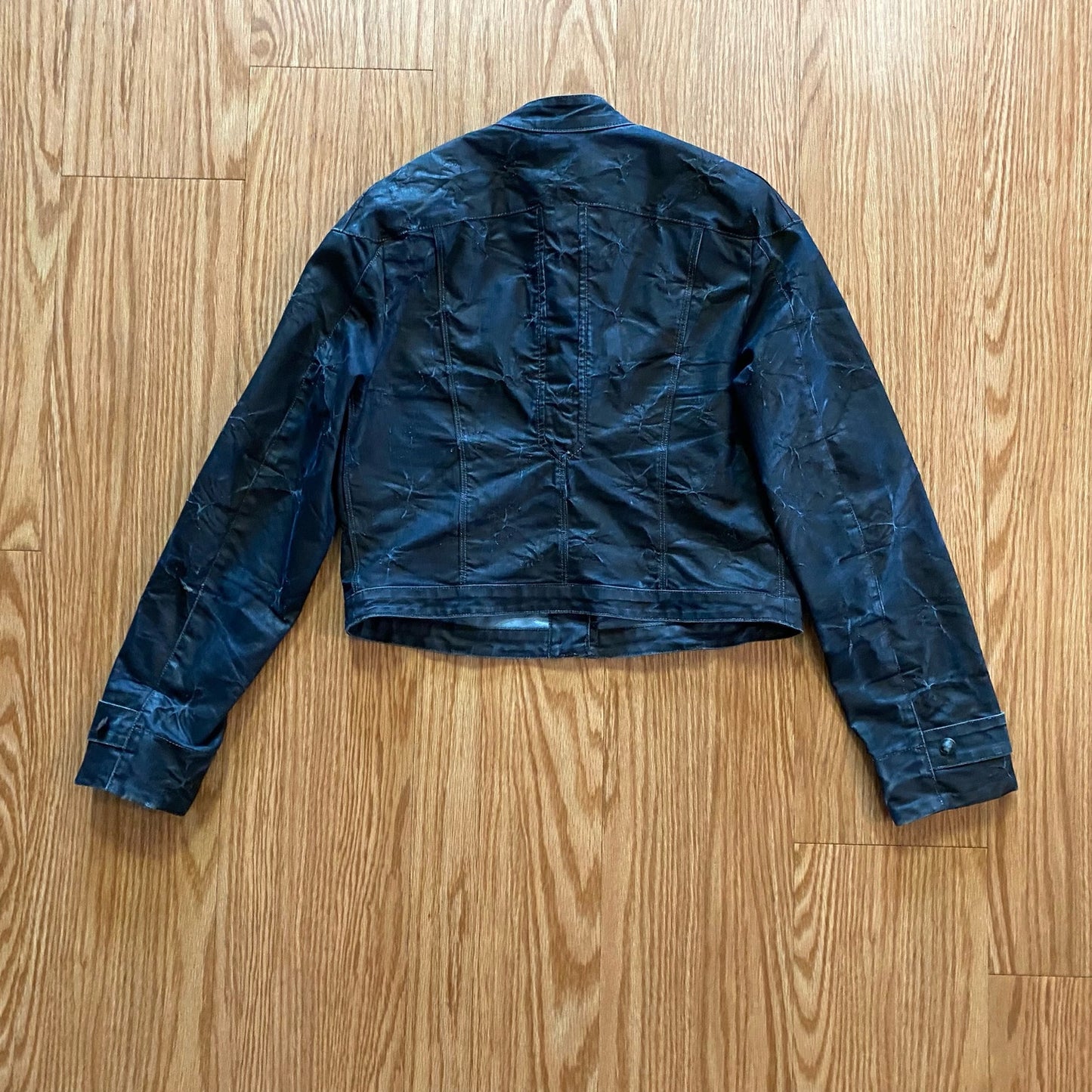 Aventures des Toiles Distressed Blue Denim Jacket Womens 38 Medium
