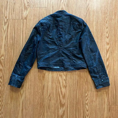 Aventures des Toiles Distressed Blue Denim Jacket Womens 38 Medium
