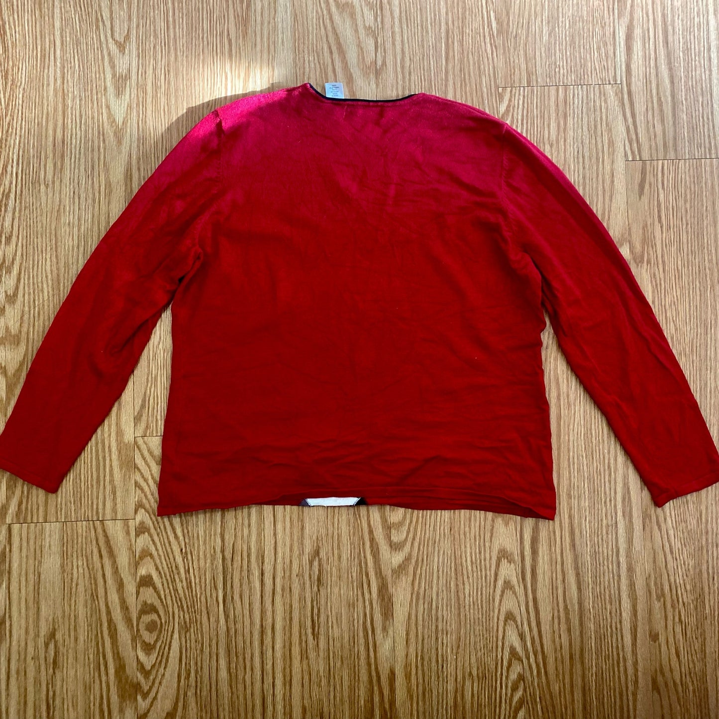 Alfred Dunner Red Diamond Beaded Blouse Shirt Top Womens Large