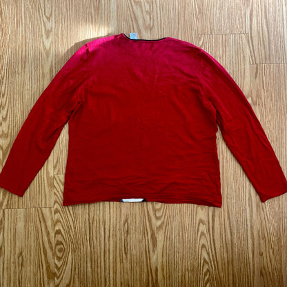 Alfred Dunner Red Diamond Beaded Blouse Shirt Top Womens Large