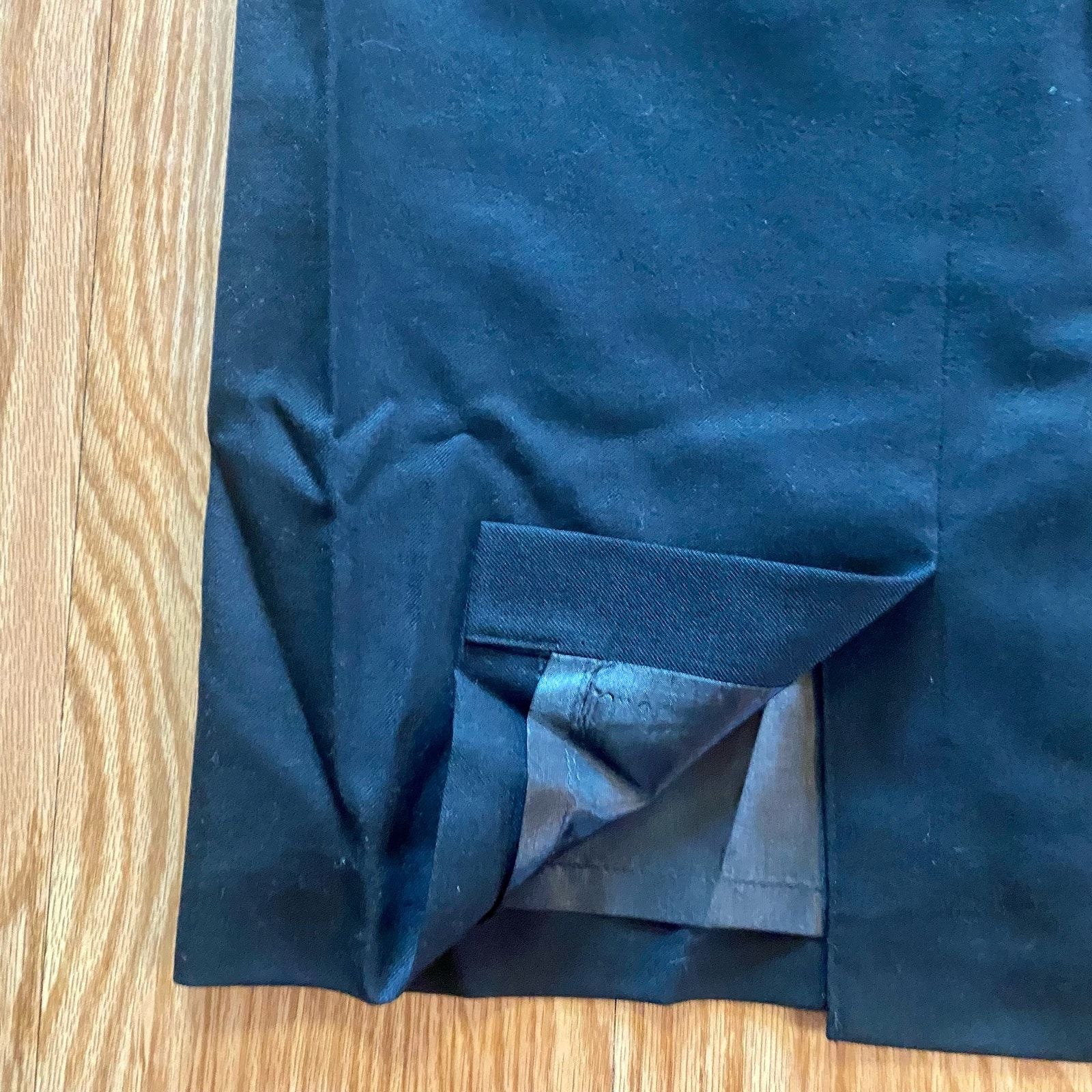 Pendleton vintage navy pencil skirt laid flat showing front and back views with tags and seams details image 7