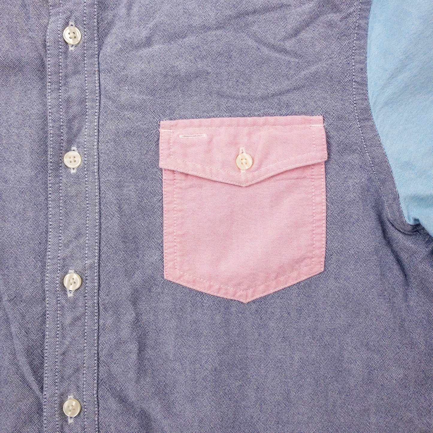 American Eagle Slim Fit Colorblock Pink Blue Button Shirt Mens Medium