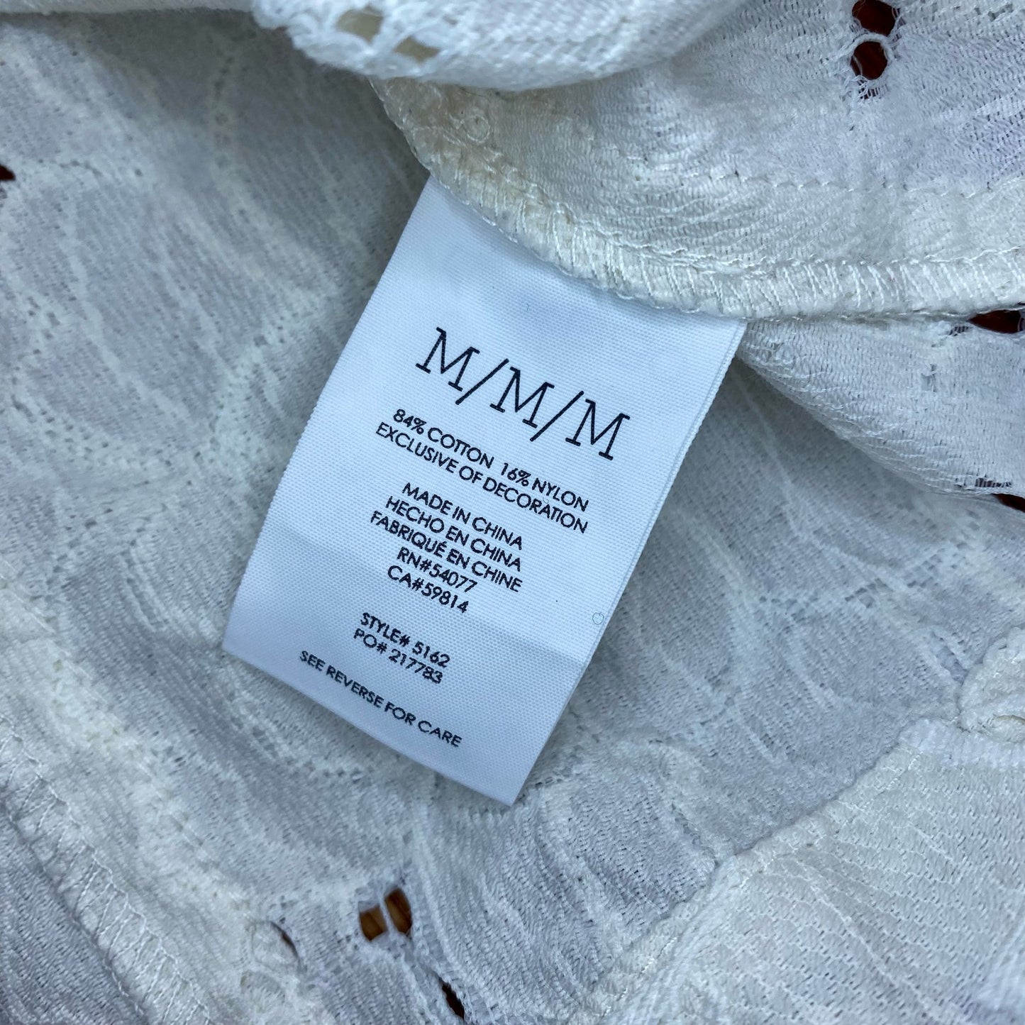 Cabi #5162 Spring Portrait White Floral Lace Shirt Jacket Womens Medium