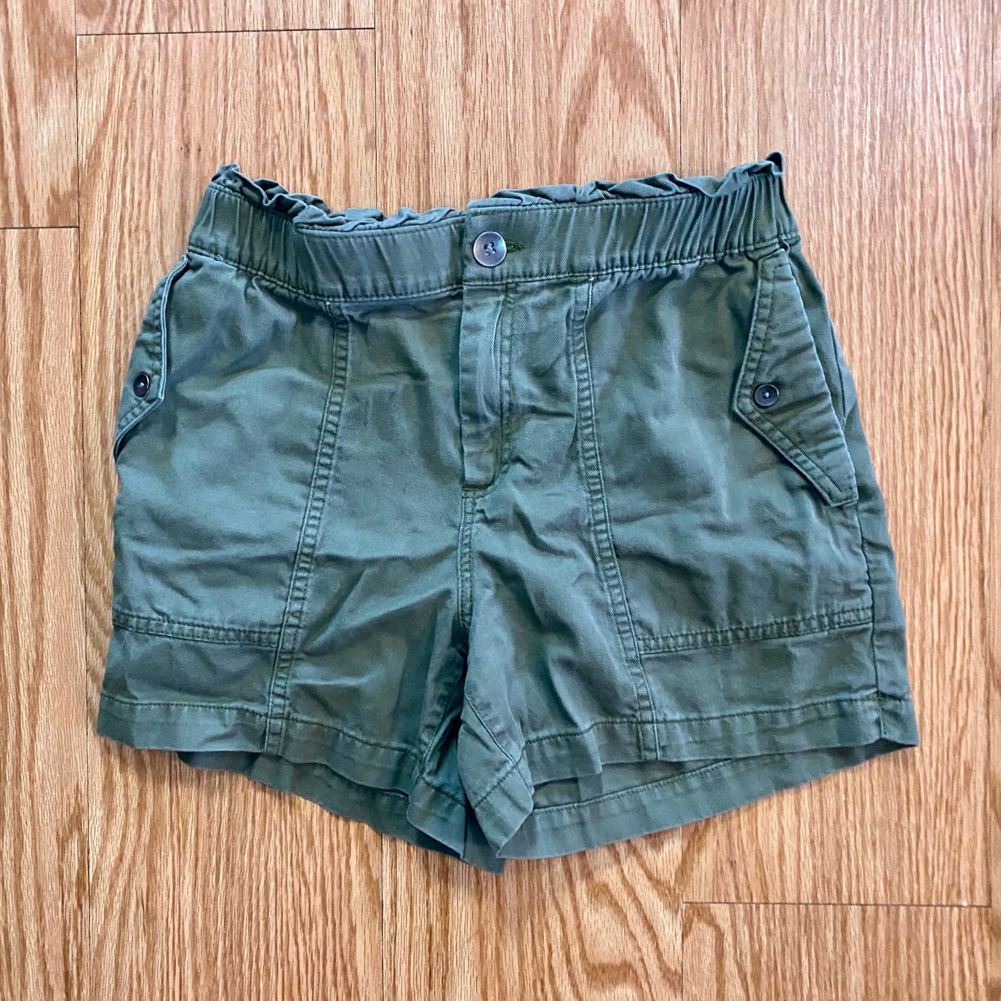 Old Navy Olive Green Soft Utility Alpine Tundra Paper Bag Shorts Womens XSmall