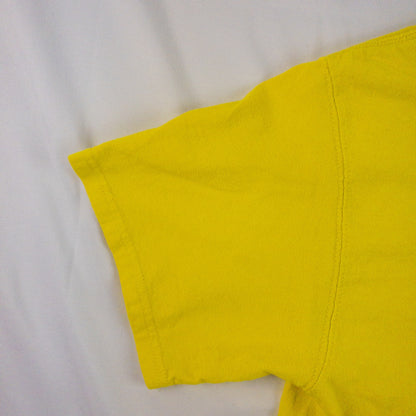Champion Vintage Bright Yellow Logo Tee Shirt Top Mens Small / Medium