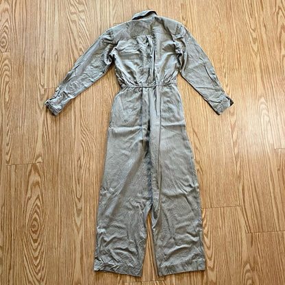 Maggy London Vintage Khaki Minimal Western Jumpsuit Womens 0-2