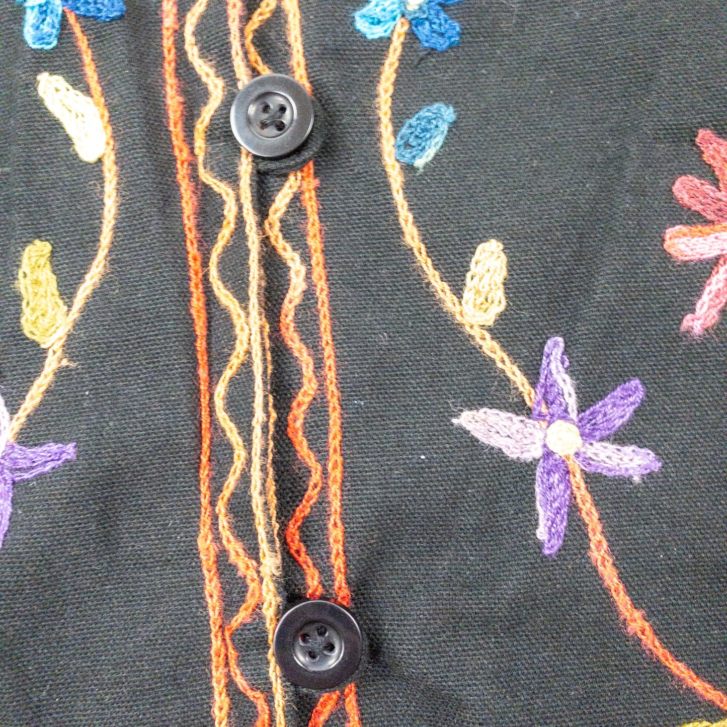 BFA Classics Black Embroidered Flower Jacket Womens Medium