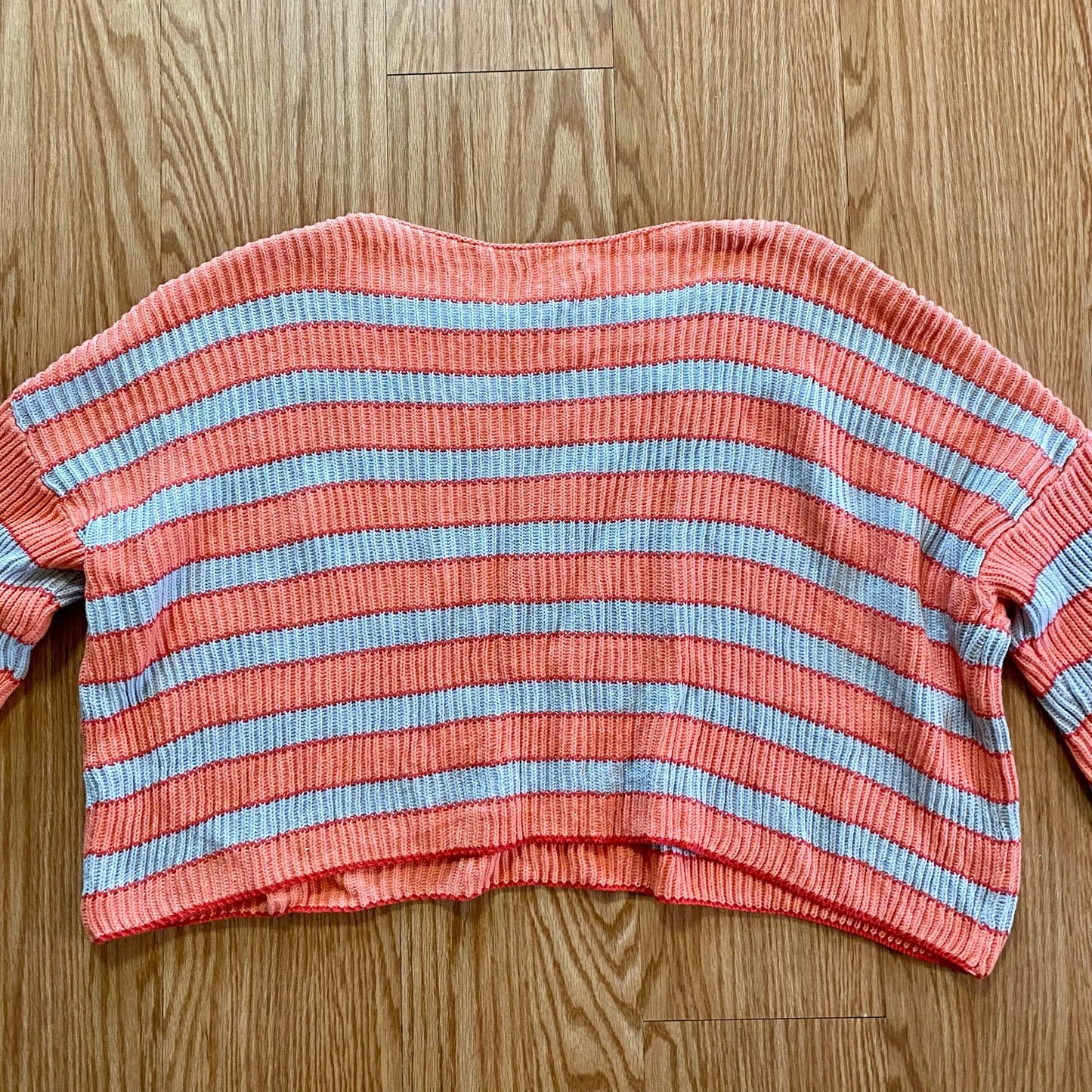 Lumiere Orange Striped Slouchy Knit Sweater Womens Large