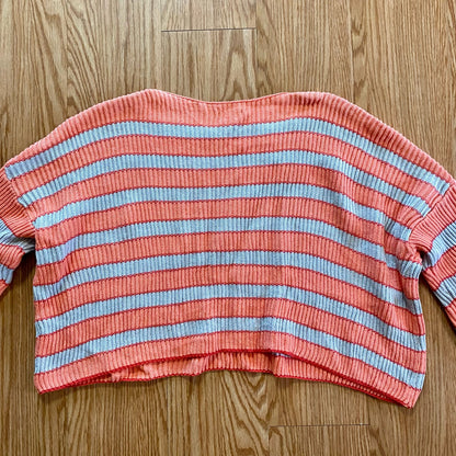 Lumiere Orange Striped Slouchy Knit Sweater Womens Large