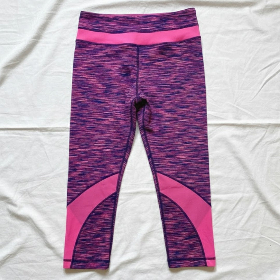 90 Degree by Reflex Pink Purple Cropped Capri Leggings Pants Womens Small