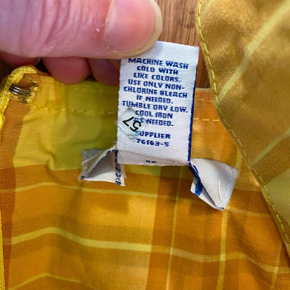 Arizona Jean Co Vintage Yellow Plaid Mini Jumper Dress Womens Small / Medium