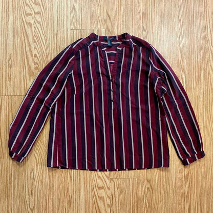 Forever 21 Striped Red White Blouse Shirt Top Womens Medium