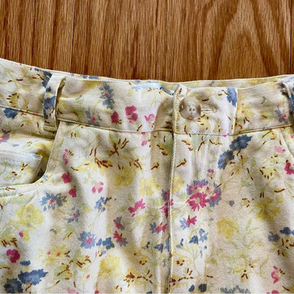 Coldwater Creek Vintage Yellow Pastel Floral Pants Jeans Womens 8