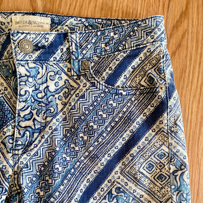 Ralph Lauren Denim & Supply Blue Paisley Bandana Skinny Jeans Womens 28
