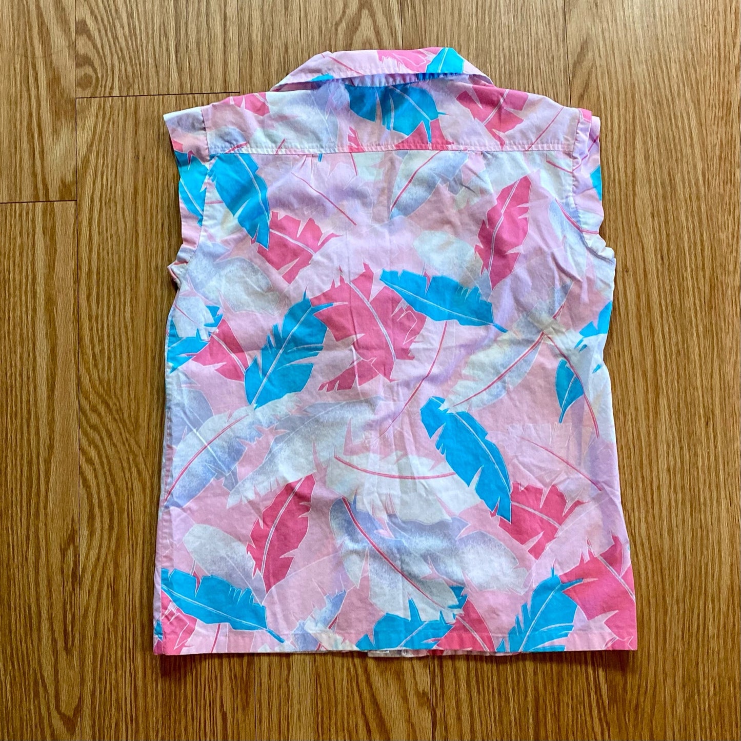 Hilo Hattie Vintage Pink Floral Cap Sleeve Hawaiian Shirt Womens Medium