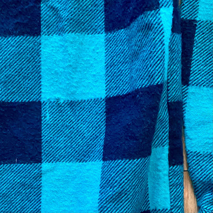 Saugatuck Dry Goods Green Teal Plaid Flannel Shirt Mens Medium