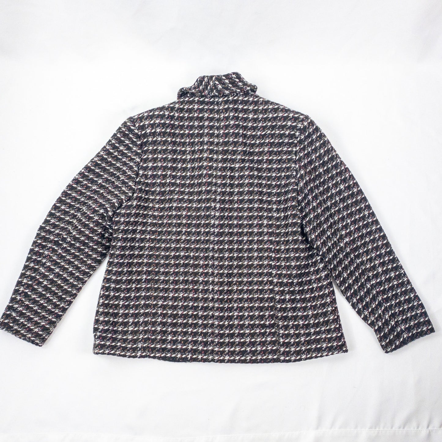 Coldwater Creek Black Metallic Silver Tweed Jacket Coat Womens 16 XLarge