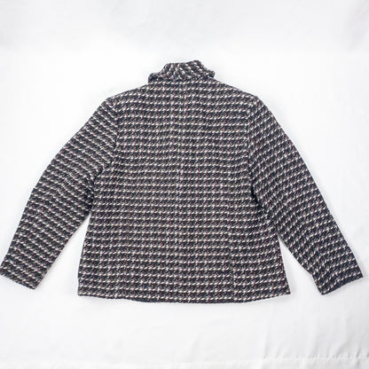 Coldwater Creek Black Metallic Silver Tweed Jacket Coat Womens 16 XLarge