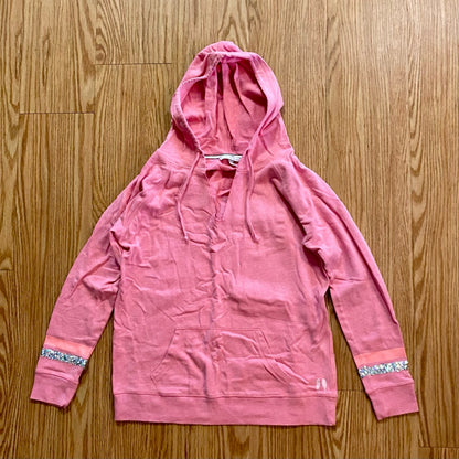 Victoria’s Secret Vintage Y2K Pink Sequin LOVE Hoodie Womens Small