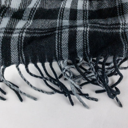 Apexx Black & Gray Plaid Blanket Scarf Unisex Mens Womens One Size