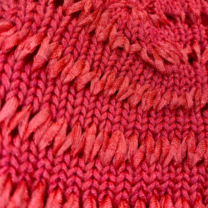 Chicos Bright Red Crochet Open Knit Sweater Top Womens 1 Medium