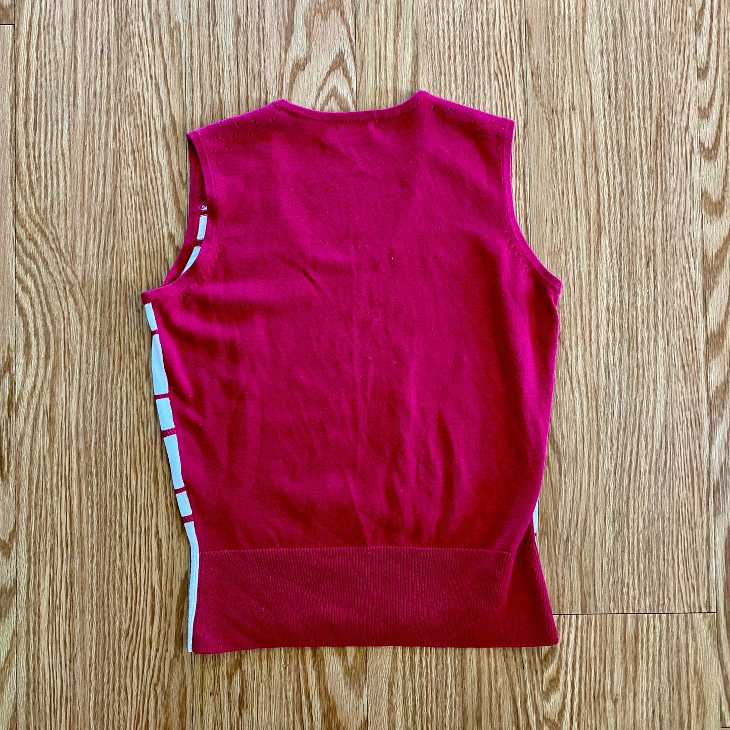 Vintage Green Lamb Y2K Pink & White Sleeveless Tank Top Womens 8 Medium