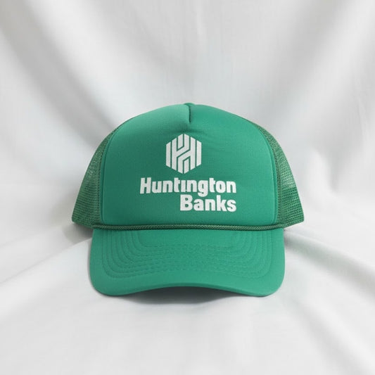 Huntington Banks VSport Vintage Green Trucker Hat Unisex Mens One Size
