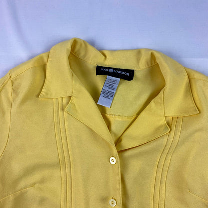 Sag Harbor Vintage Yellow Button Front Blouse Womens Small