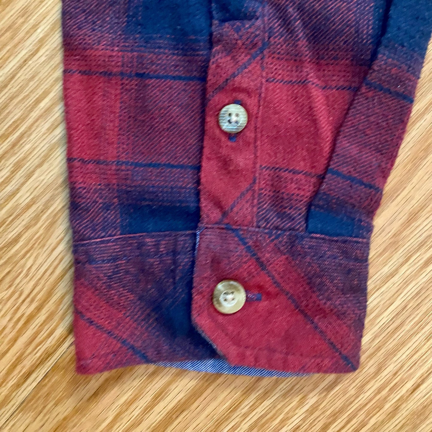 Burnside Red Blue Plaid Flannel Shirt Unisex Mens Small Womens Medium