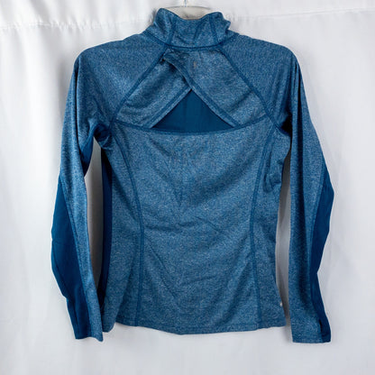 Danskin Blue Quarter Zip Jacket Semi Fitted Pullover Womens Small